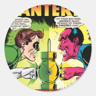 Pegatina Redonda Linterna verde vs Sinestro