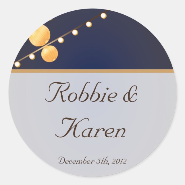 Pegatina Redonda Linternas modernas de papel de 6 a 3" favorecen a  (Anverso)