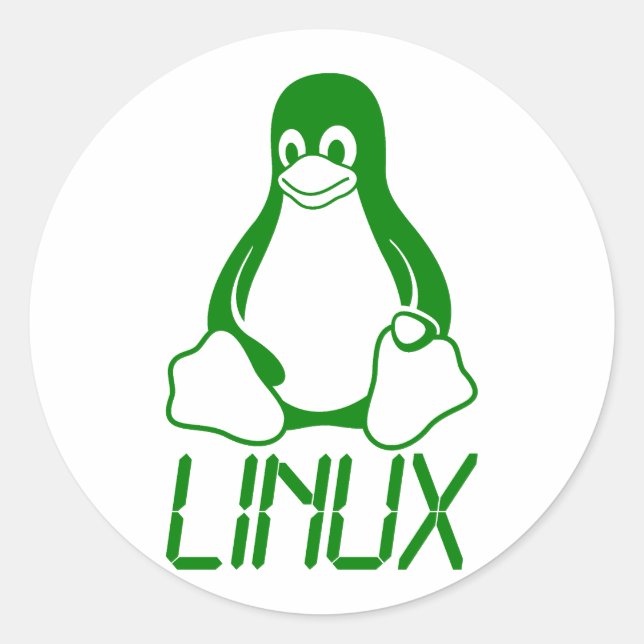 Pegatina Redonda Linux (Anverso)