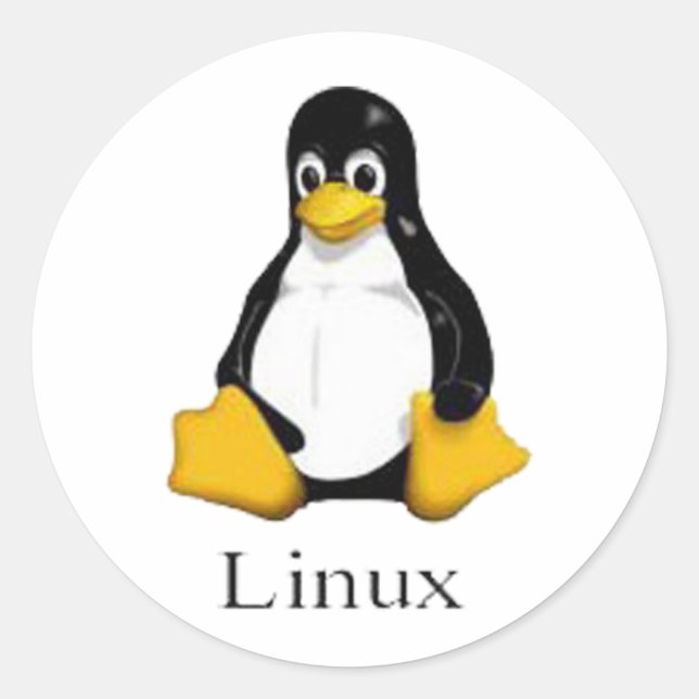 Pegatina Redonda linux (Anverso)