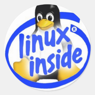 Pegatina Redonda linux1