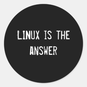 Pegatina Redonda LINUX es la respuesta