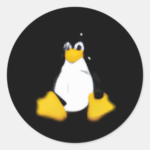 Pegatina Redonda Linux Gris pequeño
