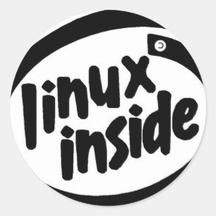Pegatina Redonda Linux inside