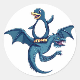 Pegatina Redonda Linux Journey