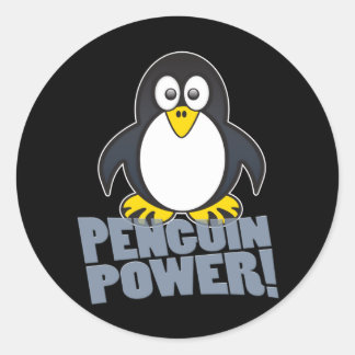 Pegatina Redonda Linux Penguin Power