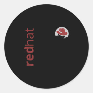 Pegatina Redonda Linux Red Gorra Tee Tux Penguin Open Source Os L