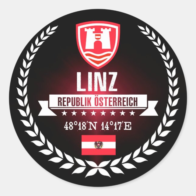 Pegatina Redonda Linz (Anverso)