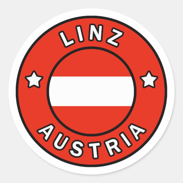 Pegatina Redonda Linz Austria (Anverso)