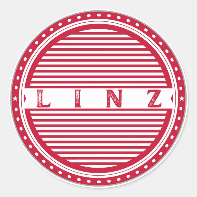 Pegatina Redonda Linz City Pride Emblem – Austria Identity (Anverso)