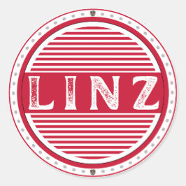 Pegatina Redonda Linz City Pride Emblem – Austrian Identity