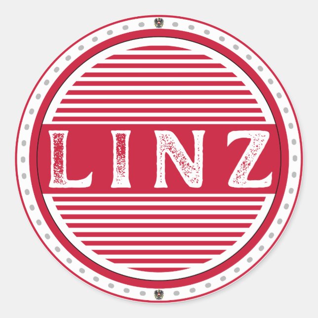 Pegatina Redonda Linz City Pride Emblem – Austrian Identity (Anverso)