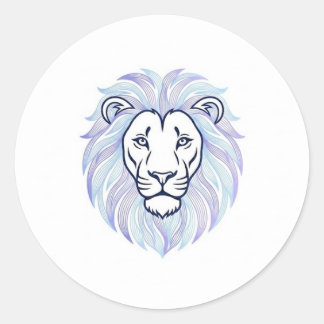 Pegatina Redonda lion magic