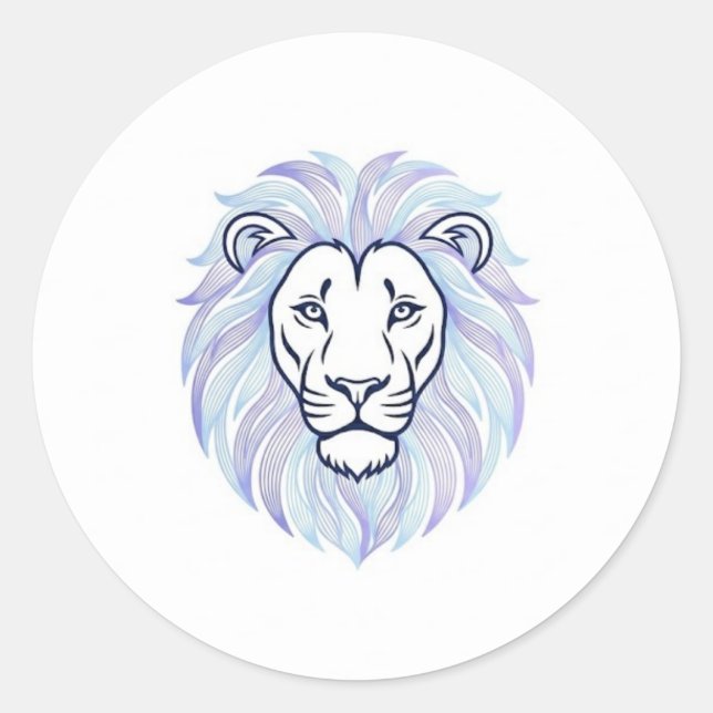 Pegatina Redonda lion magic (Anverso)