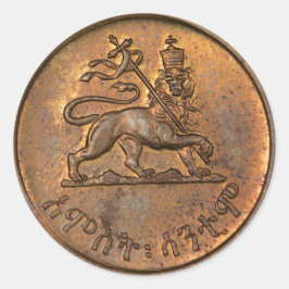 Pegatina Redonda Lion of Judah - Haile Selassie Rastafari bordadora