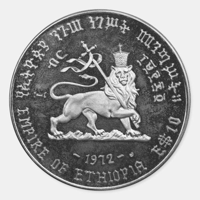 Pegatina Redonda Lion of Judah Jah Rastafari Rasta Roots Sticker  (Anverso)