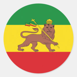 Pegatina Redonda Lion of Judah Rasta Livity Roots Sticker