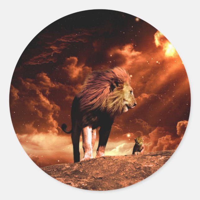 Pegatina Redonda Lion of Judah - Rastafara Jah Rastafari bordadora (Anverso)