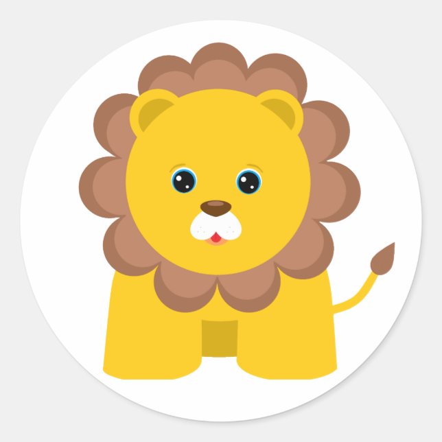 Pegatina Redonda Lion para bebé (Anverso)