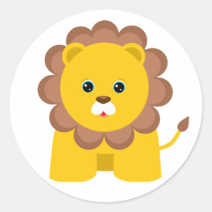 Pegatina Redonda Lion para bebé
