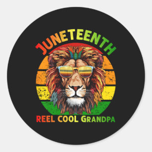 Pegatina Redonda Lion Reel Guay Grandpa Junetdecion American Black