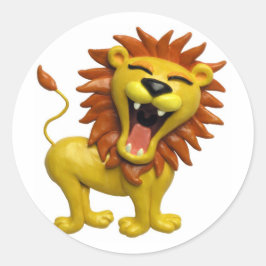 Pegatina Redonda Lion Roaring