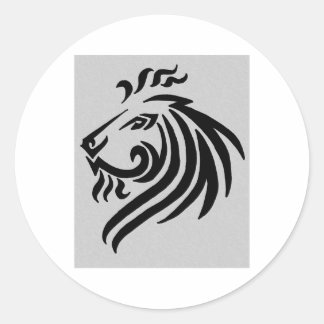 PEGATINA REDONDA LION TRIBAL