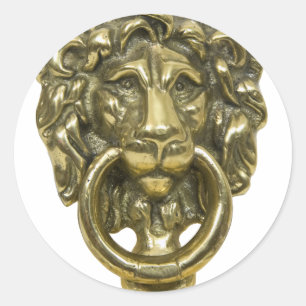 Pegatina Redonda LionDoorKnocker072509