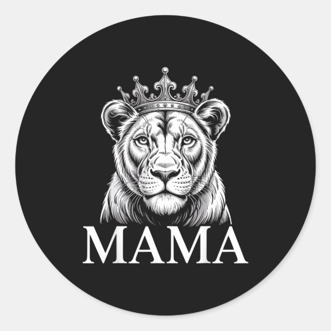 Pegatina Redonda Lioness Mama Lion Animal Lioness Women Lioness  (Anverso)