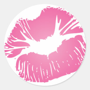 Pegatina Redonda LIps rosadas
