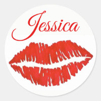 Lipstick rojo personalizado besar amor impreso