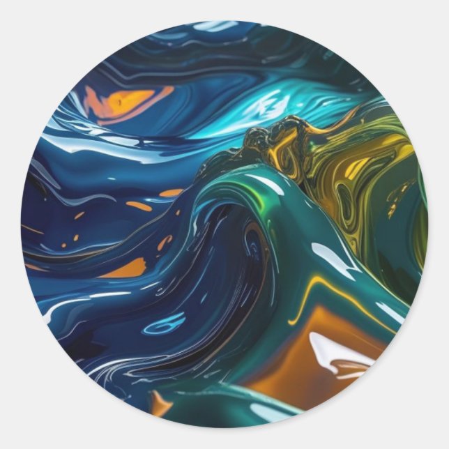 Pegatina Redonda Líquidos mixtos (Anverso)