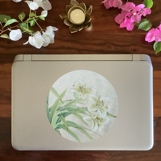 Pegatina Redonda Lirio blanco (Subido por el creador)