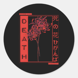 Pegatina Redonda Lirio de araña roja significa muerte Anime Aesthet