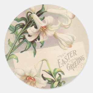 Pegatina Redonda Lirio de Pascua