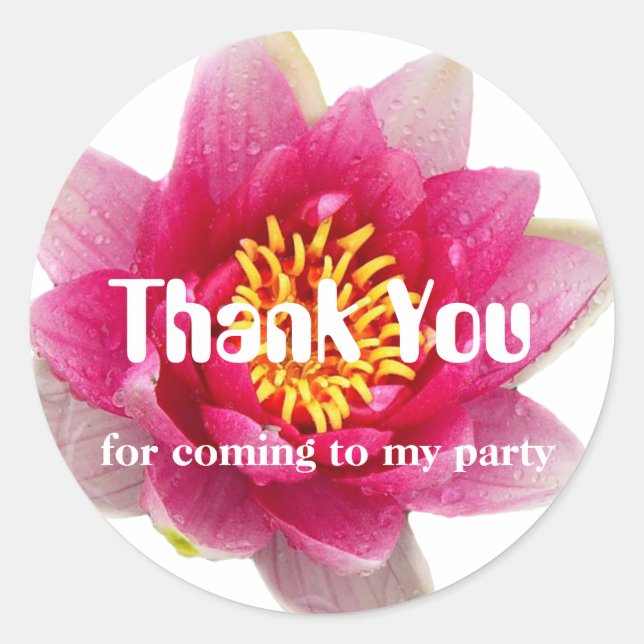 Pegatina Redonda Lirio rosa (Anverso)