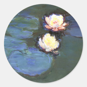 Pegatina Redonda Lirios de agua, Claude Monet