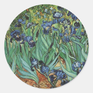 Pegatina Redonda Lirios Vincent van Gogh