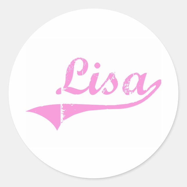 Pegatina Redonda Lisa Classic Style Name (Anverso)