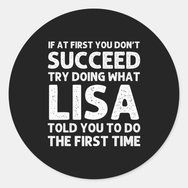 Pegatina Redonda Lisa Name D Birthday Funny Christmas Jo  (Anverso)