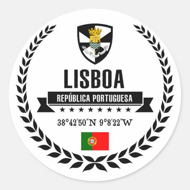 Pegatina Redonda Lisboa (Anverso)