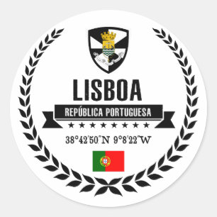 Pegatina Redonda Lisboa