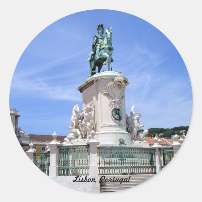 Pegatina Redonda Lisboa, Portugal (Anverso)