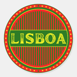 Pegatina Redonda Lisbon City Pride Emblem – Portuguese Identity