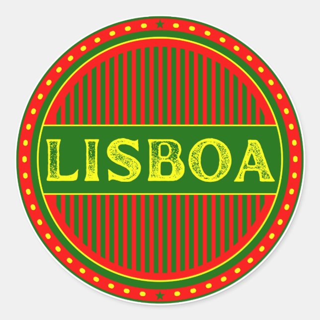Pegatina Redonda Lisbon City Pride Emblem – Portuguese Identity (Anverso)