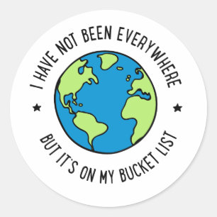 Pegatina Redonda Lista de cubos de viaje