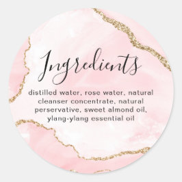 Pegatina Redonda Lista de ingredientes cosméticos de belleza de már