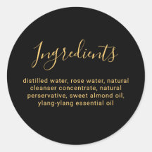 Lista De Ingredientes De Belleza De Lujo Negro Y O