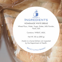 Lista de ingredientes de pan de molde azul minimal