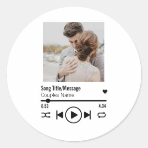 Pegatina Redonda Lista de reproducción personalizada de la canción 